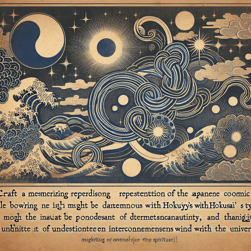 Create an image depicting a mystical, cosmic landscape with ethereal elements, blending astronomy and spirituality to evoke a sense of wonder and interconnectedness with the universe.