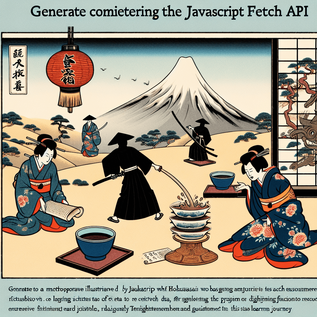 Create an image illustrating the comprehensive guide to mastering the JavaScript Fetch API.
