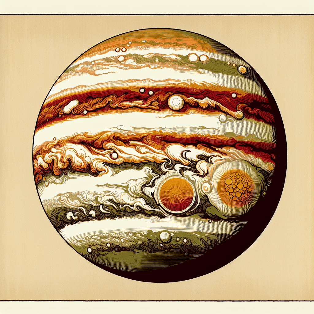 Create an image depicting a close-up view of Jupiter, the largest planet in our solar system, emphasizing its majesty.
