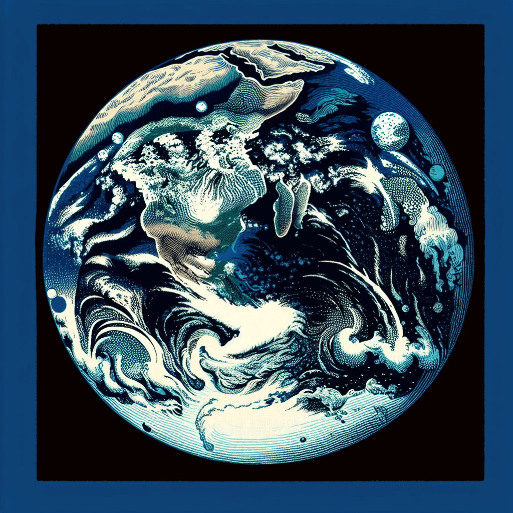 Create an image that provides a detailed view of Planet Earth, emphasizing its blue features.