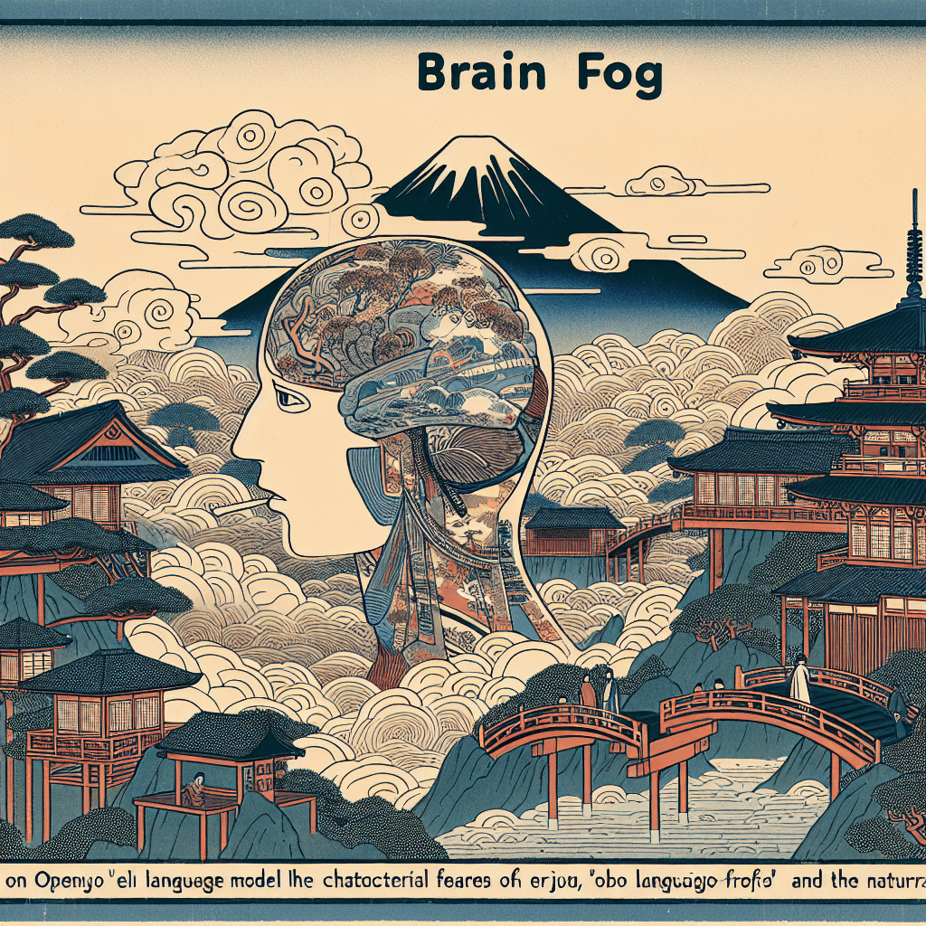 Design an image depicting an OpenAI LLM with a visual representation of 'brain fog'.