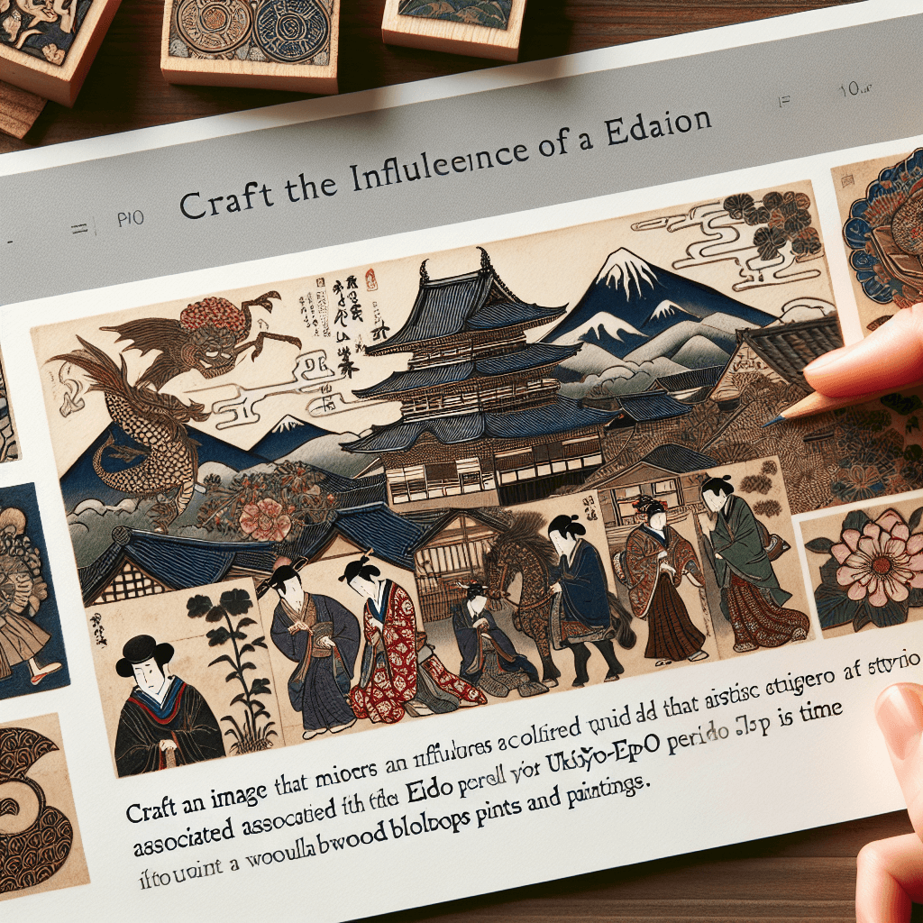 Create an image that reflects the influences on Hokusai's artistic style during Edo Period Japan.