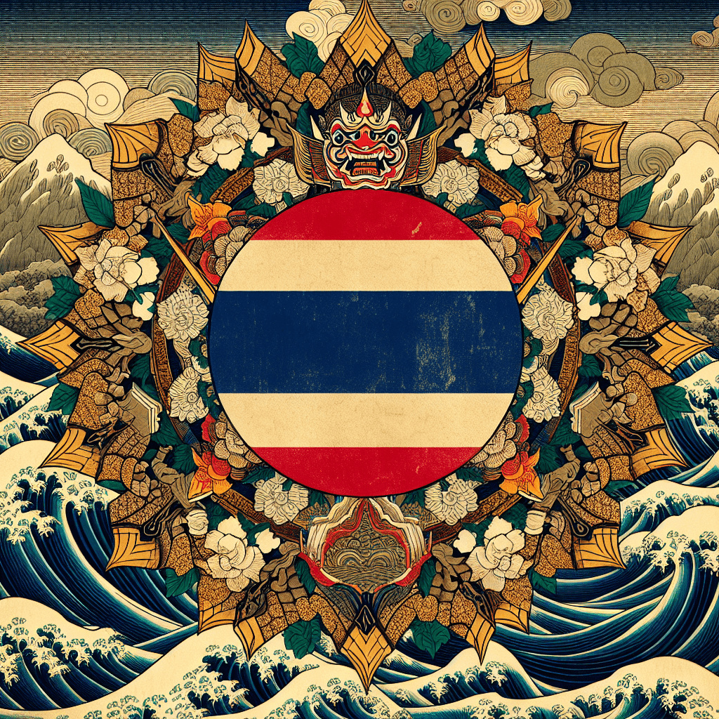 Create an image depicting a historical alliance involving Thailand, highlighting the collaboration and unity between nations.