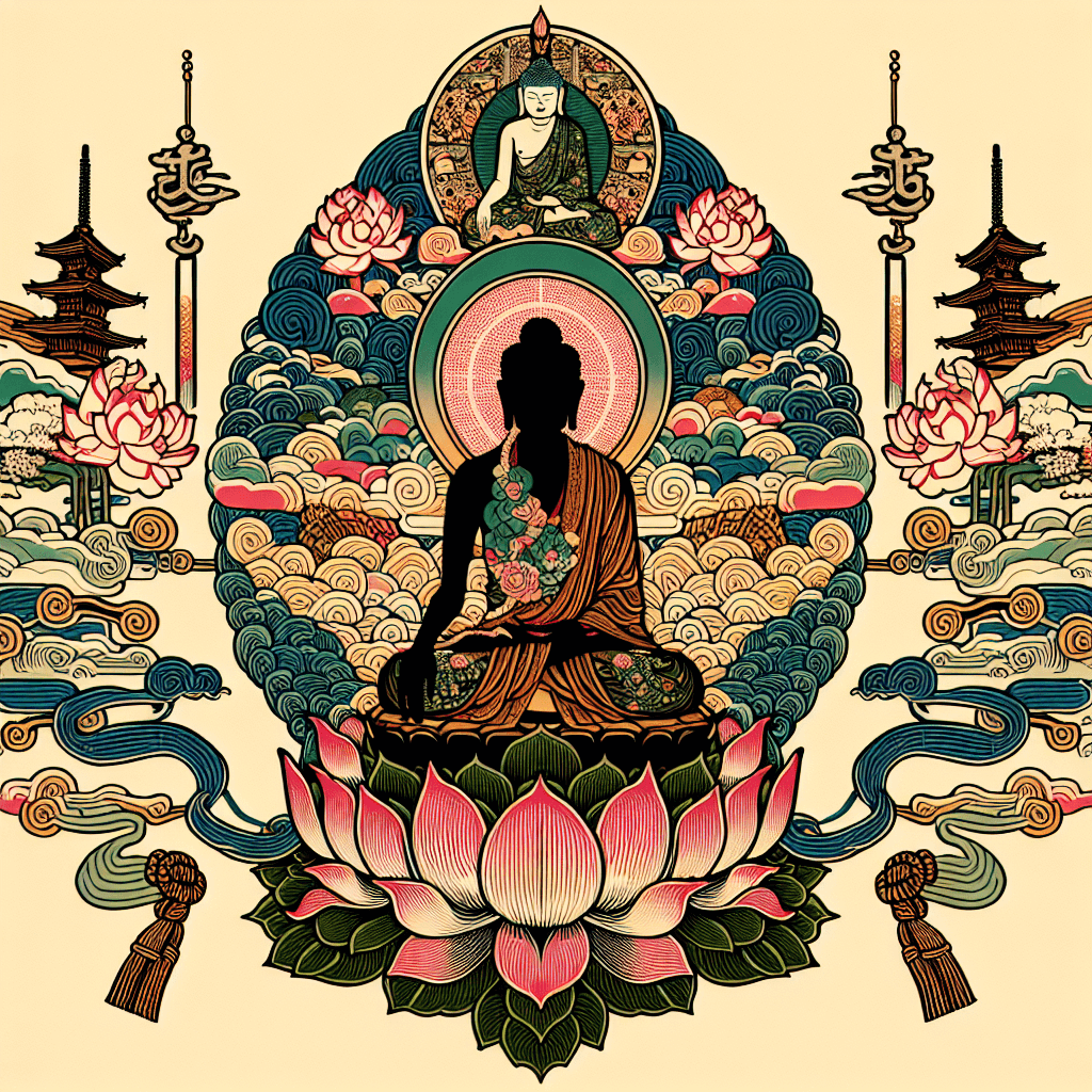 Design an image representing Samadhi in Buddhism as a tool leading to Nirvana.