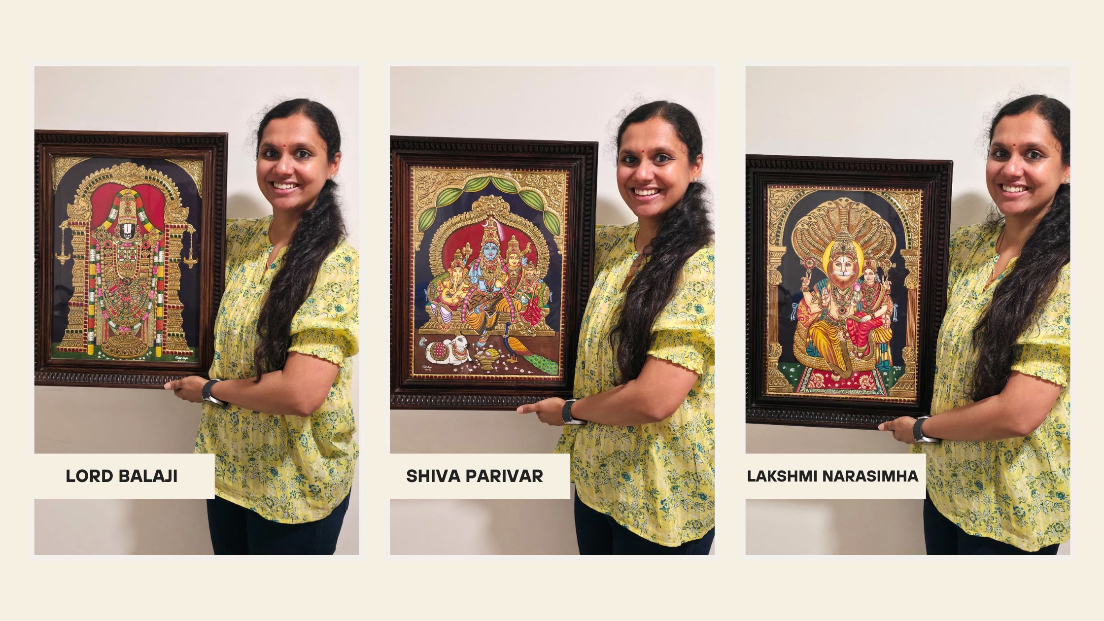 Here's How Ritu Learned Three Advanced Tanjore Paintings Online.