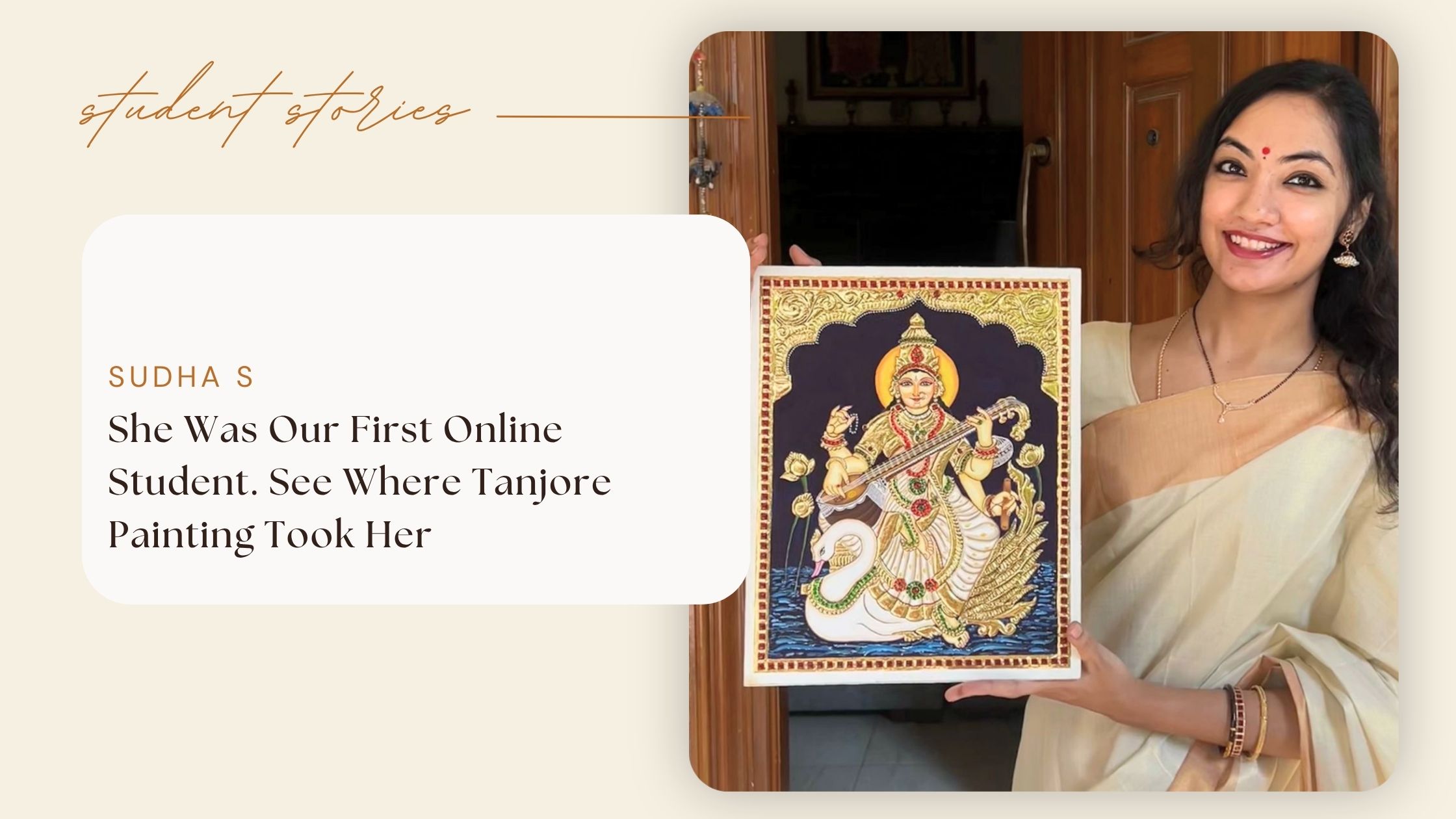 She Was Our First Online Student. See Where Tanjore Painting Took Her