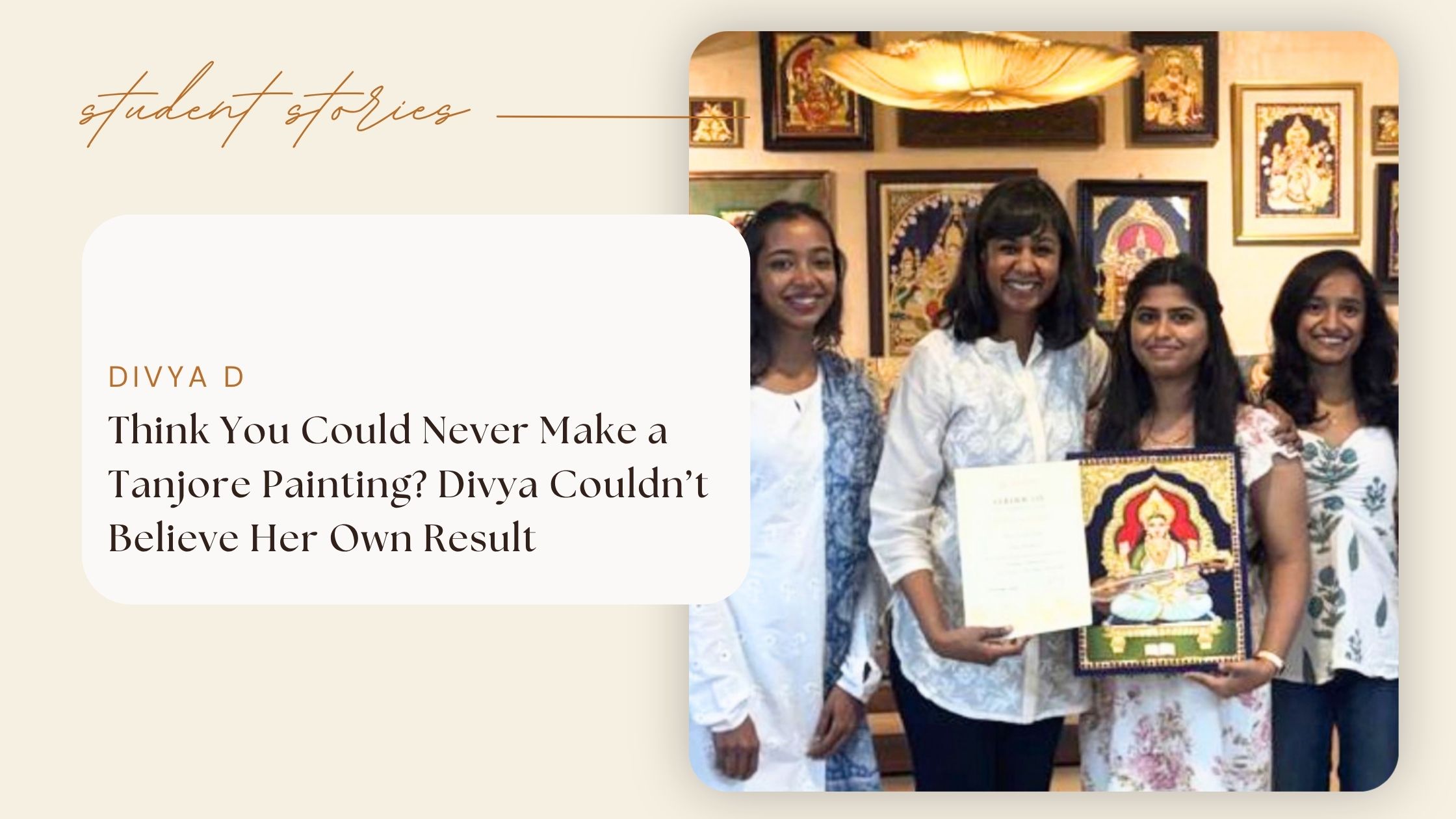 Think You Could Never Make a Tanjore Painting? Divya Couldn’t Believe Her Own Result