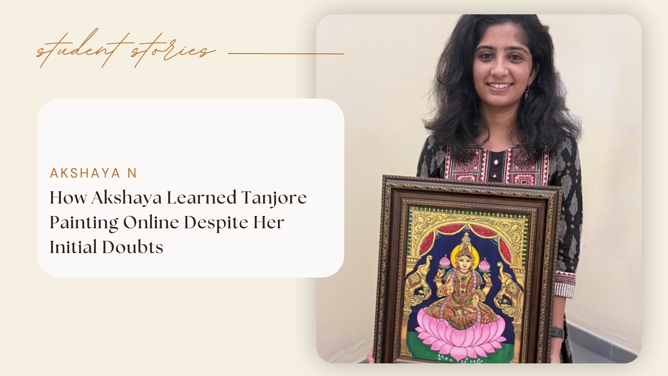 How Akshaya Learned Tanjore Painting Online Despite Her Initial Doubts