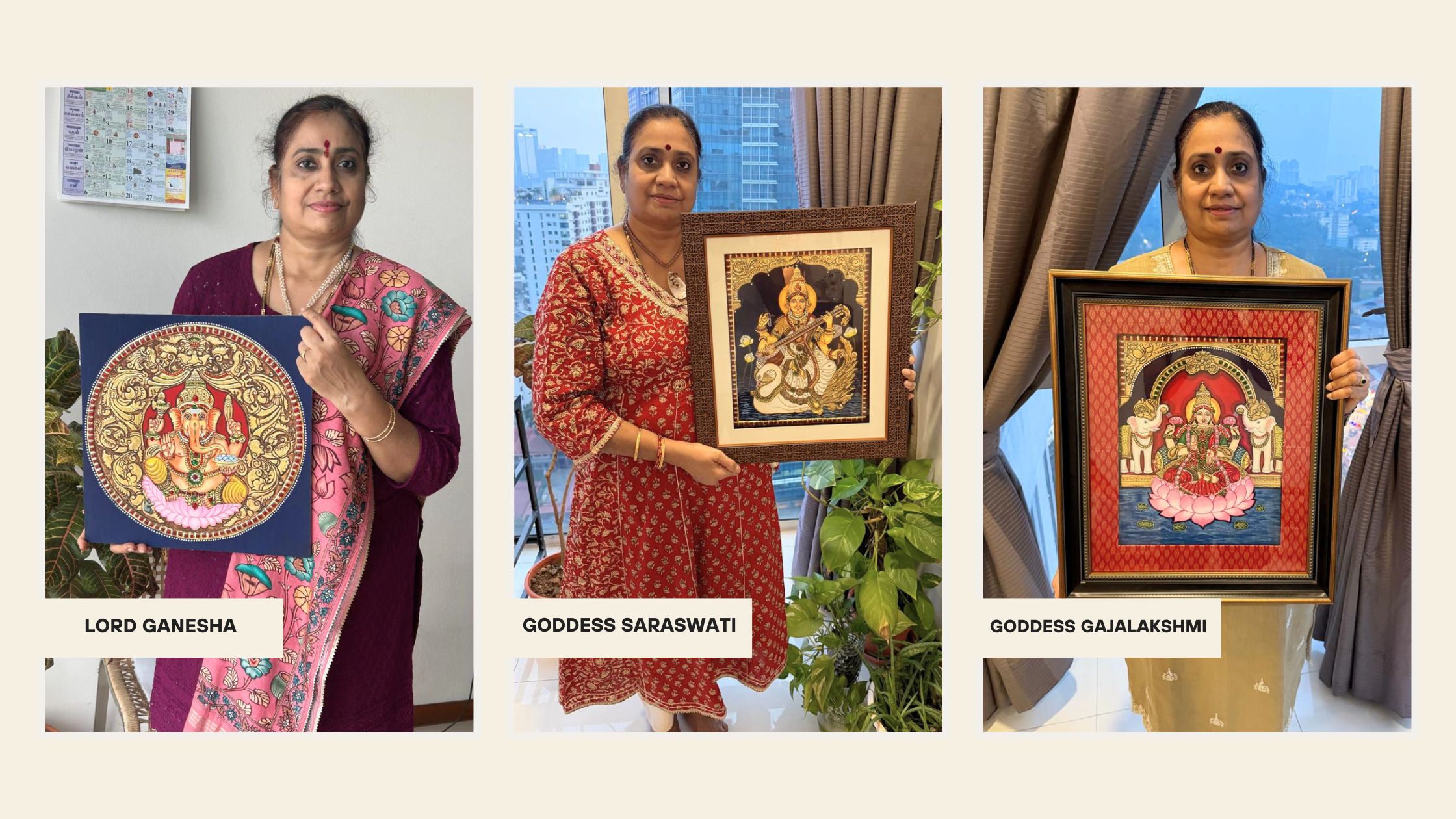 Self-Paced vs Live Online Tanjore Painting Classes: What Madhavi Learned After Completing Three Paintings