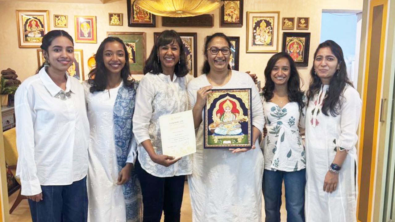 What It’s Really Like to Learn Saraswati Tanjore Painting in a Studio: Inside Our Students’ Journey