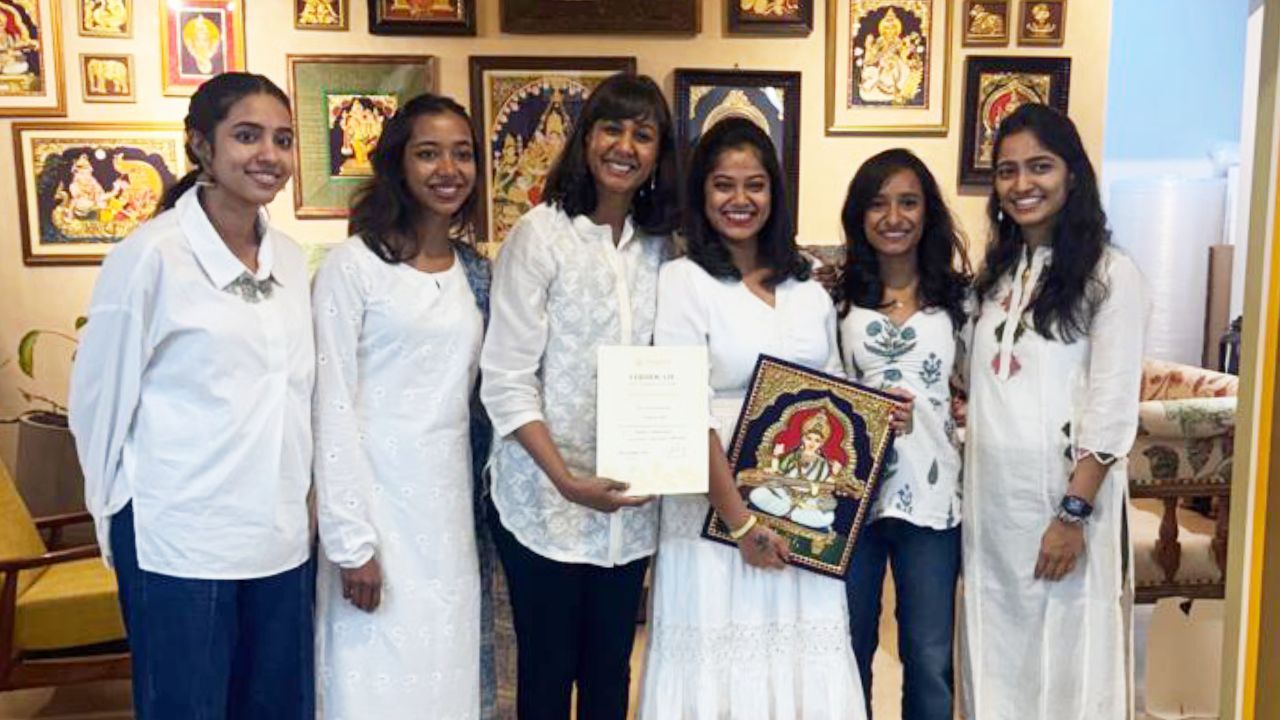 What It’s Really Like to Learn Saraswati Tanjore Painting in a Studio: Inside Our Students’ Journey