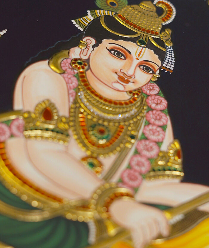 Radha and Krishna on a Boat