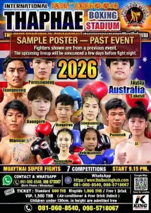 Thaphae Boxing Stadium — Muay Thai — October 21, 2026 poster