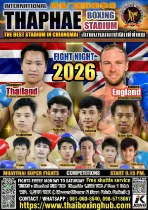 Thaphae Boxing Stadium — Muay Thai — October 19, 2026 poster
