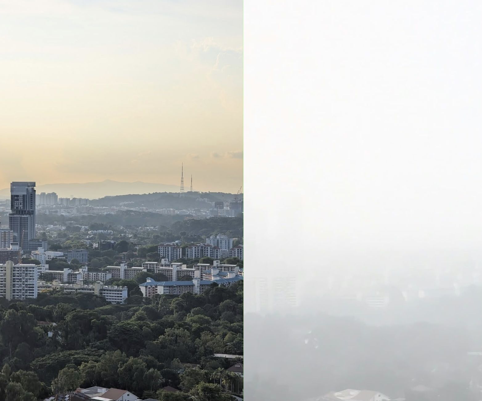 Haze view from the top of Dawson HDB