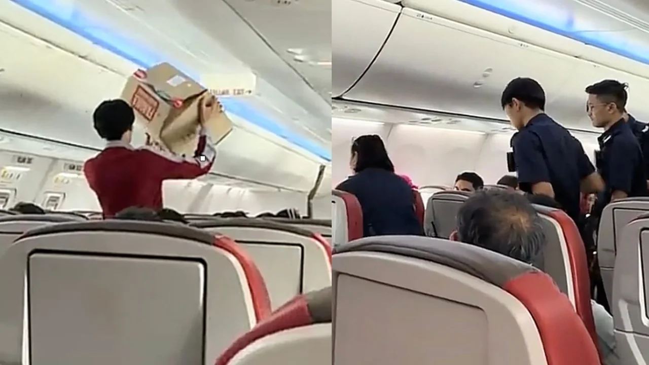 Police called after woman insists on holding large box on her lap on flight from Singapore to KL