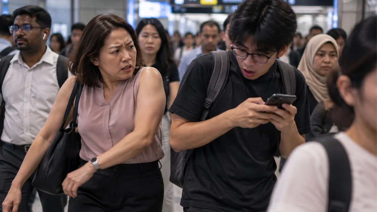‘Look up from your phone’: Online plea gains traction as commuters vent over blocked walkways