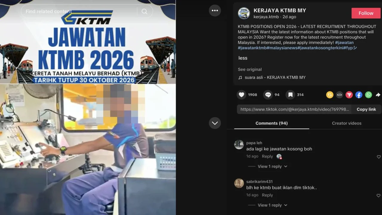 Malaysia's KTMB denies appointing third parties for recruitment after fake job offers emerge on TikTok