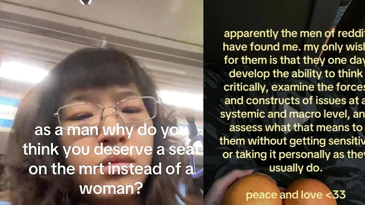 Singapore TikToker jokes about men rushing for MRT seats, commenters bring up gender equality