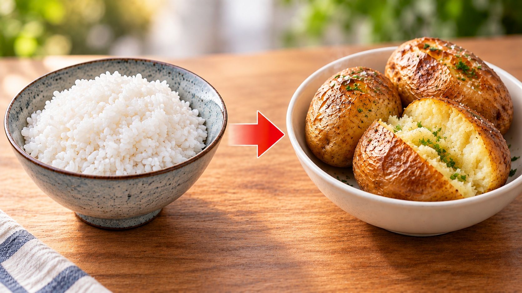 Rice replaced with baked potatoes for weight loss