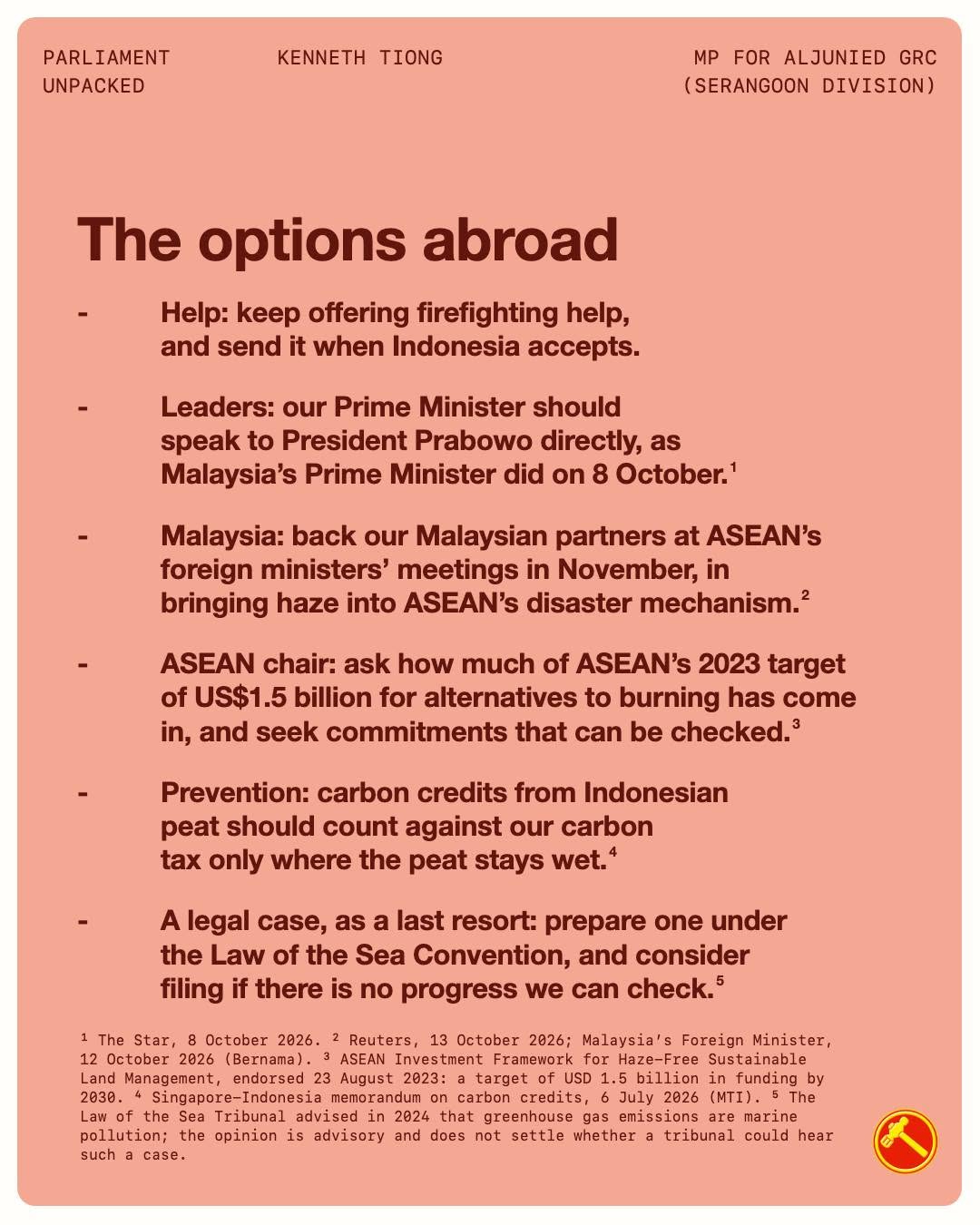 Kenneth Tiong options abroad