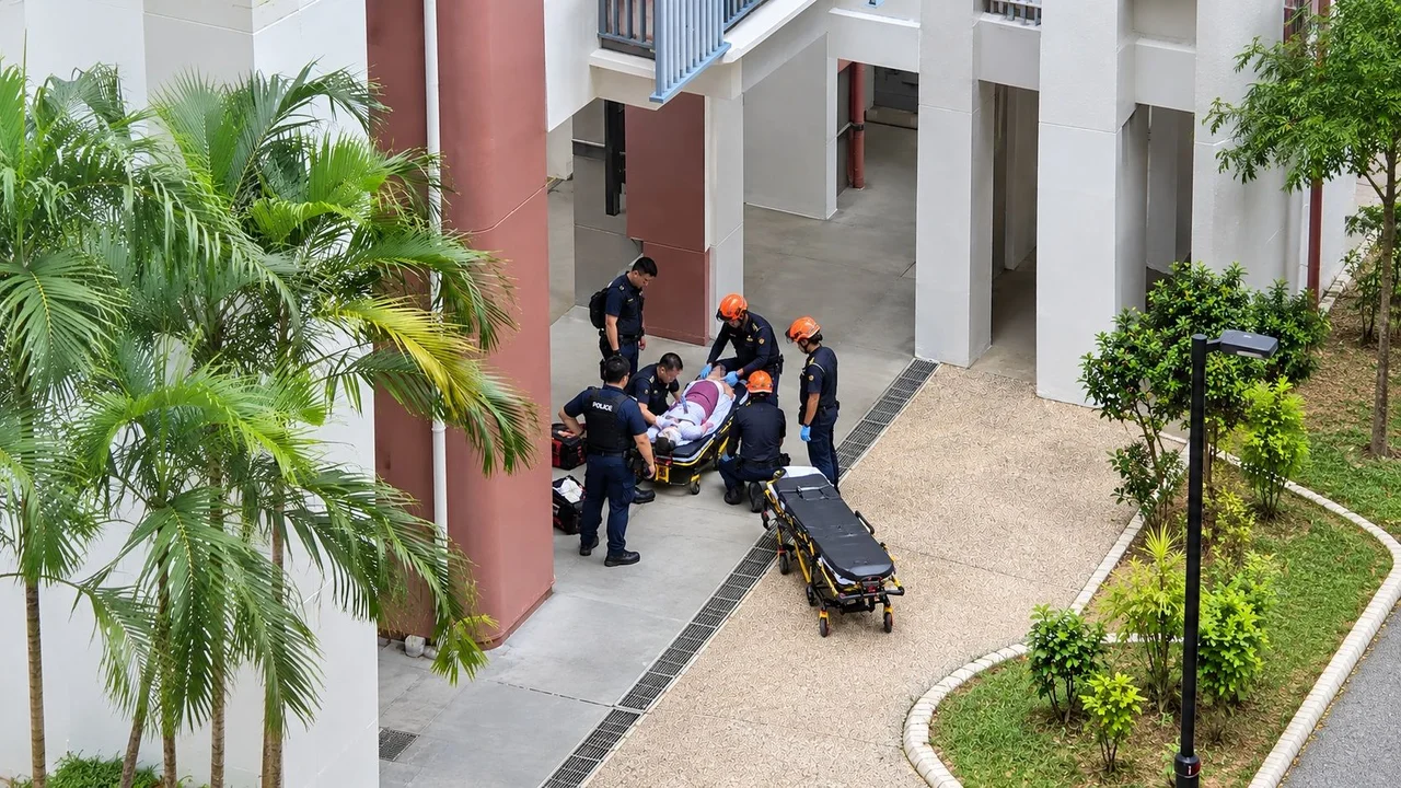 Maid is suspected to have fallen from 2nd floor of HDB block in Sengkang while cleaning windows
