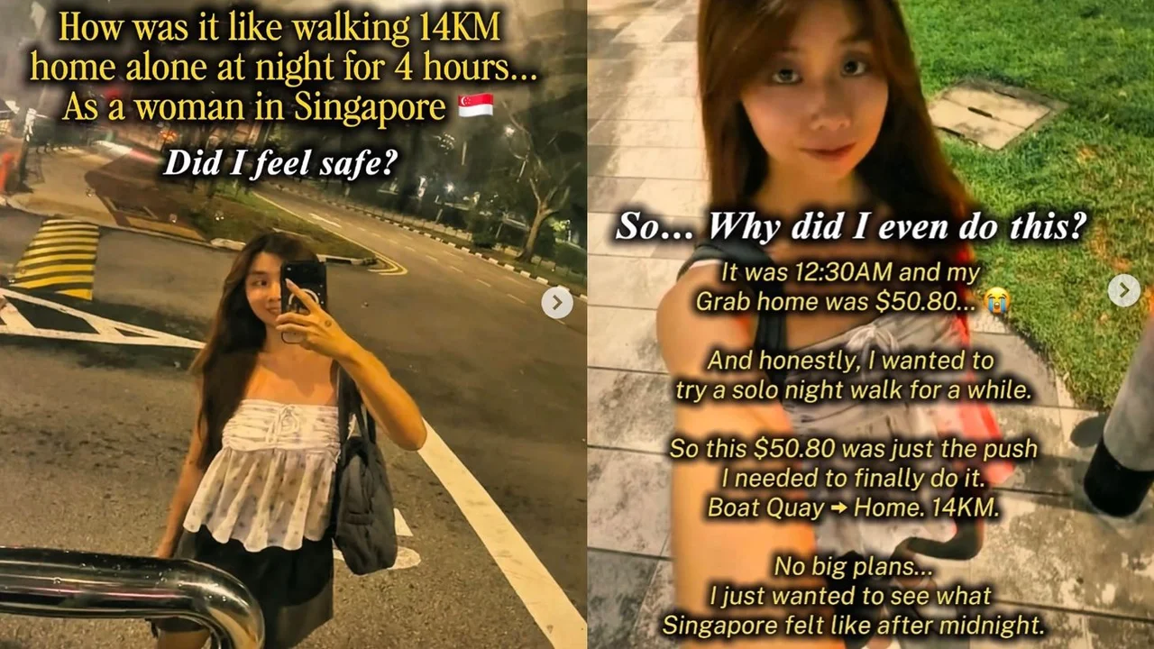 Woman claims her 14-km walk home in Singapore at night was not only safe but therapeutic