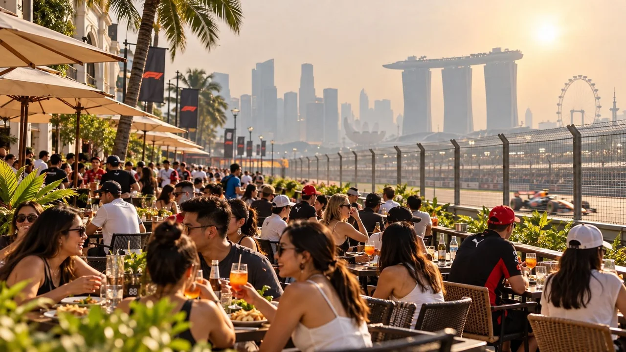 SG F1 craze overshadows heat & haze as restaurants see more unfazed crowds continue to dine & drink outdoors