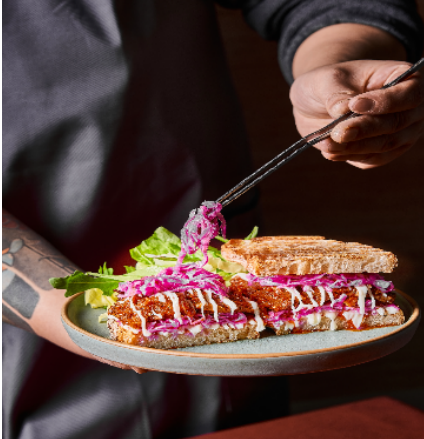 Spicy Beef Red Cabbage Panini Sourdough