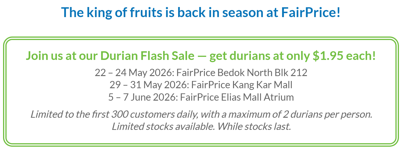 Durian Flash Sale 2026