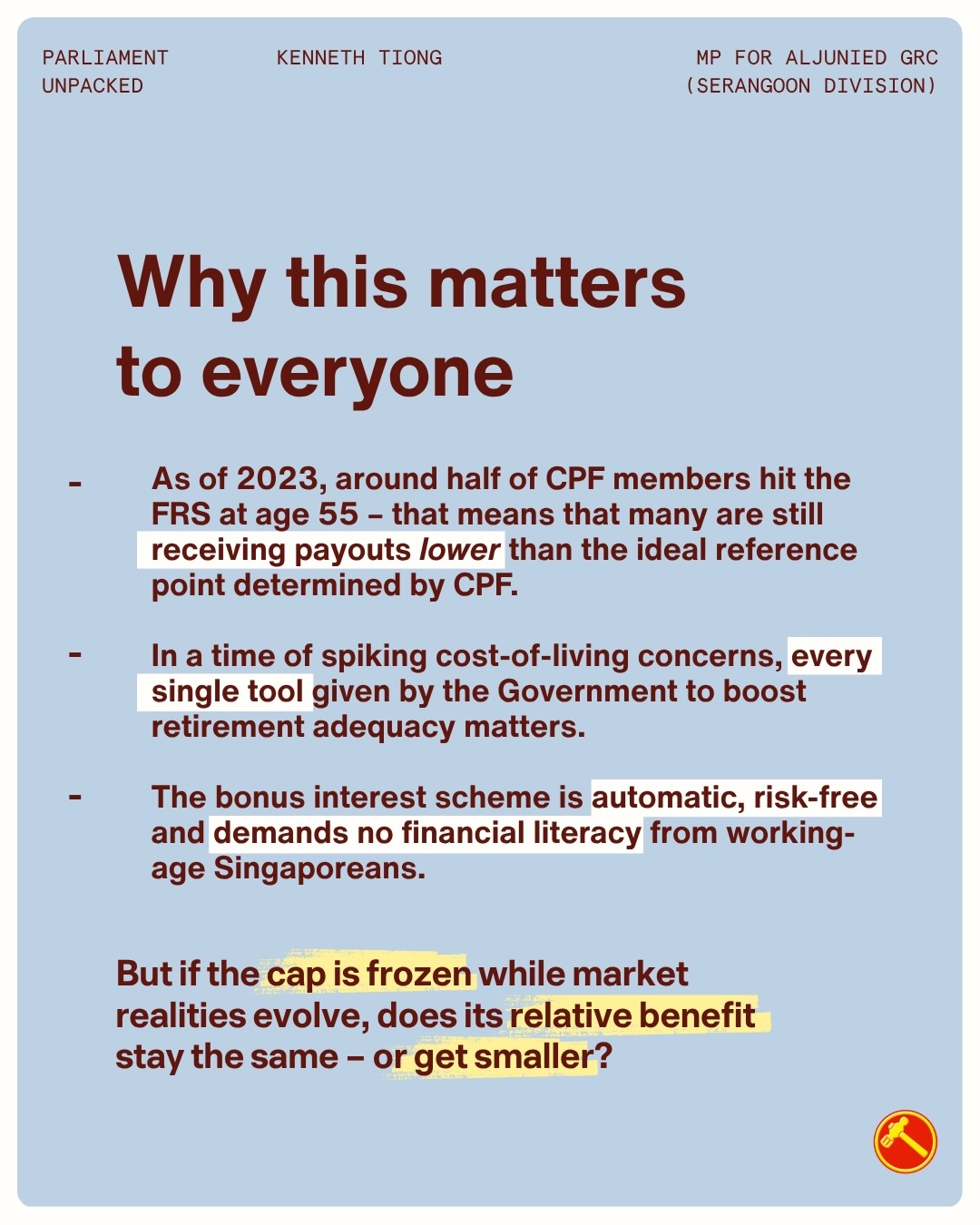 'Excellent observation': Lee Hsien Yang praises Workers' Party MP Kenneth Tiong's observation on the CPF bonus interest cap 1 Kenneth Tiong PQ CPF cap