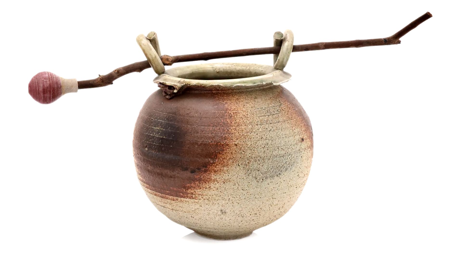 Stoneware pottery vase by Singaporean master ceramicist and Cultural Medallion recipient Dr Iskandar Jalil