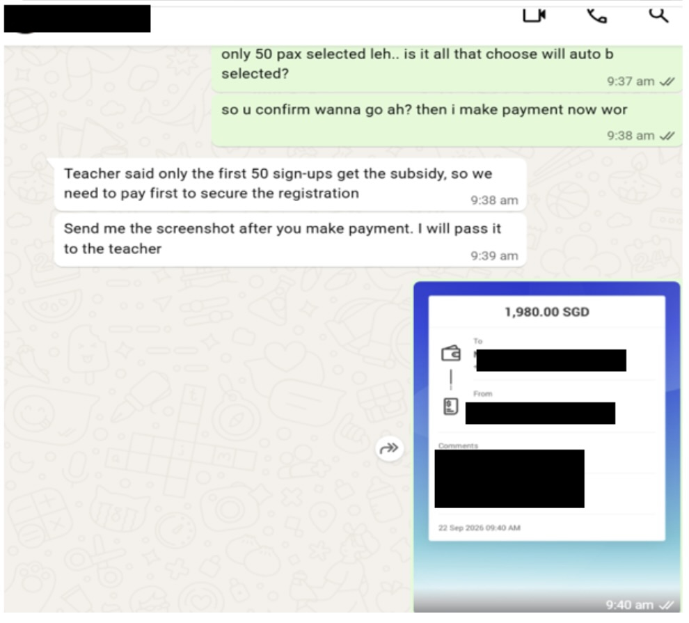 SPF advisory youth exchange scam 1