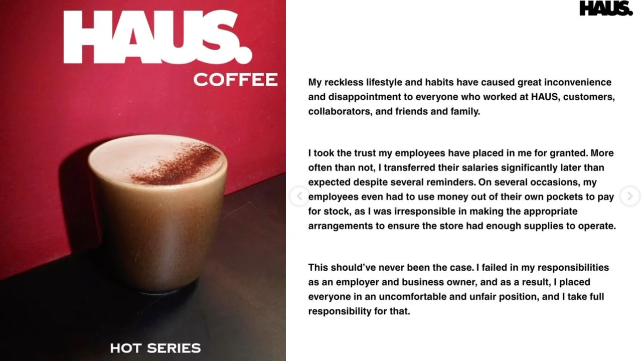 Singapore coffee shop owner steps down due to 'reckless lifestyle' after rumours of late payments, rude employees spread