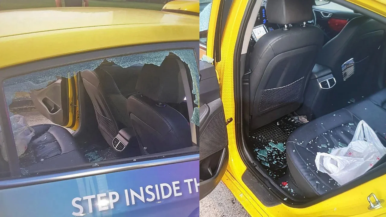Passenger rage: Drunk foreign passenger smashes taxi windows with bottle and his fists, leaves driver unpaid, and fell asleep roadside