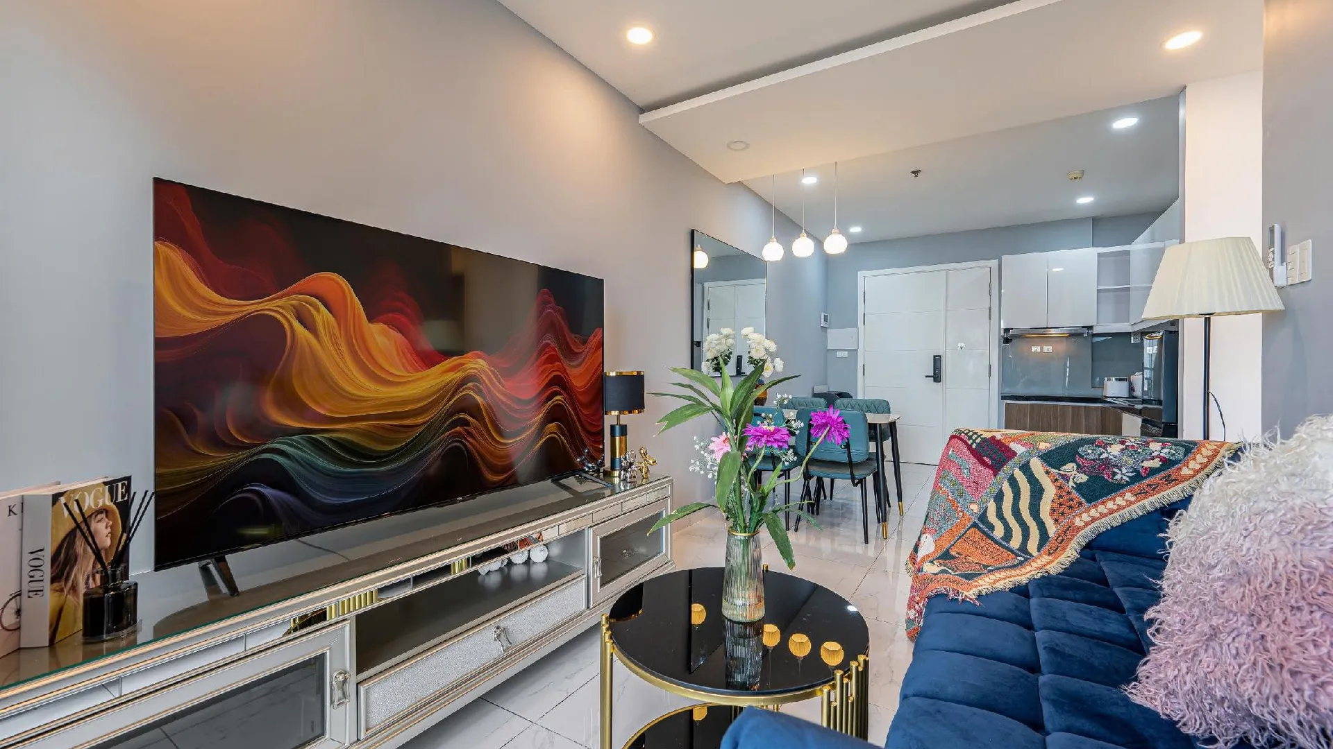 호치민 3군의 아파트먼트 (90m², 침실 2개, 프라이빗 욕실 1개) 4성급 싱글룸 스위트룸