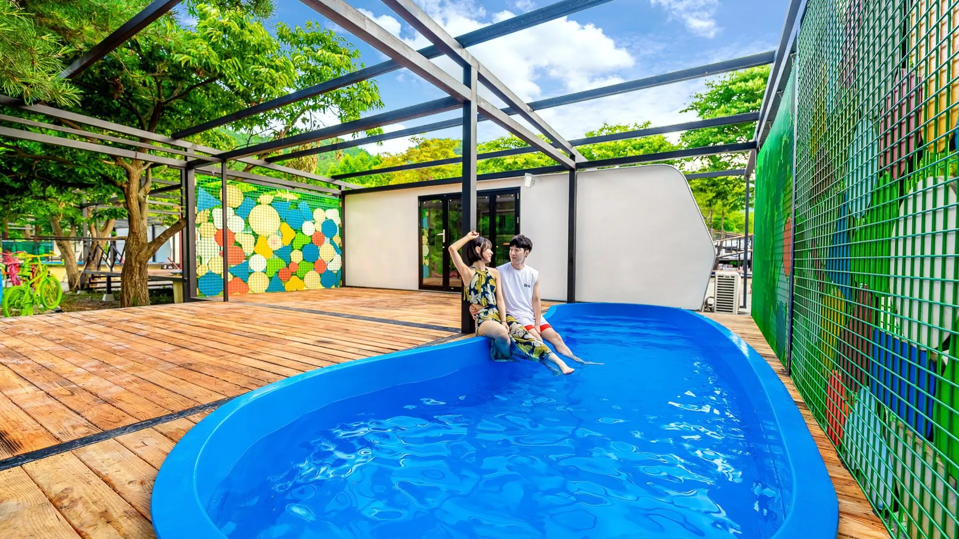 가평 힐링피아 카라반 글램핑 풀 캠핑장 2성급 게스트하우스 객실