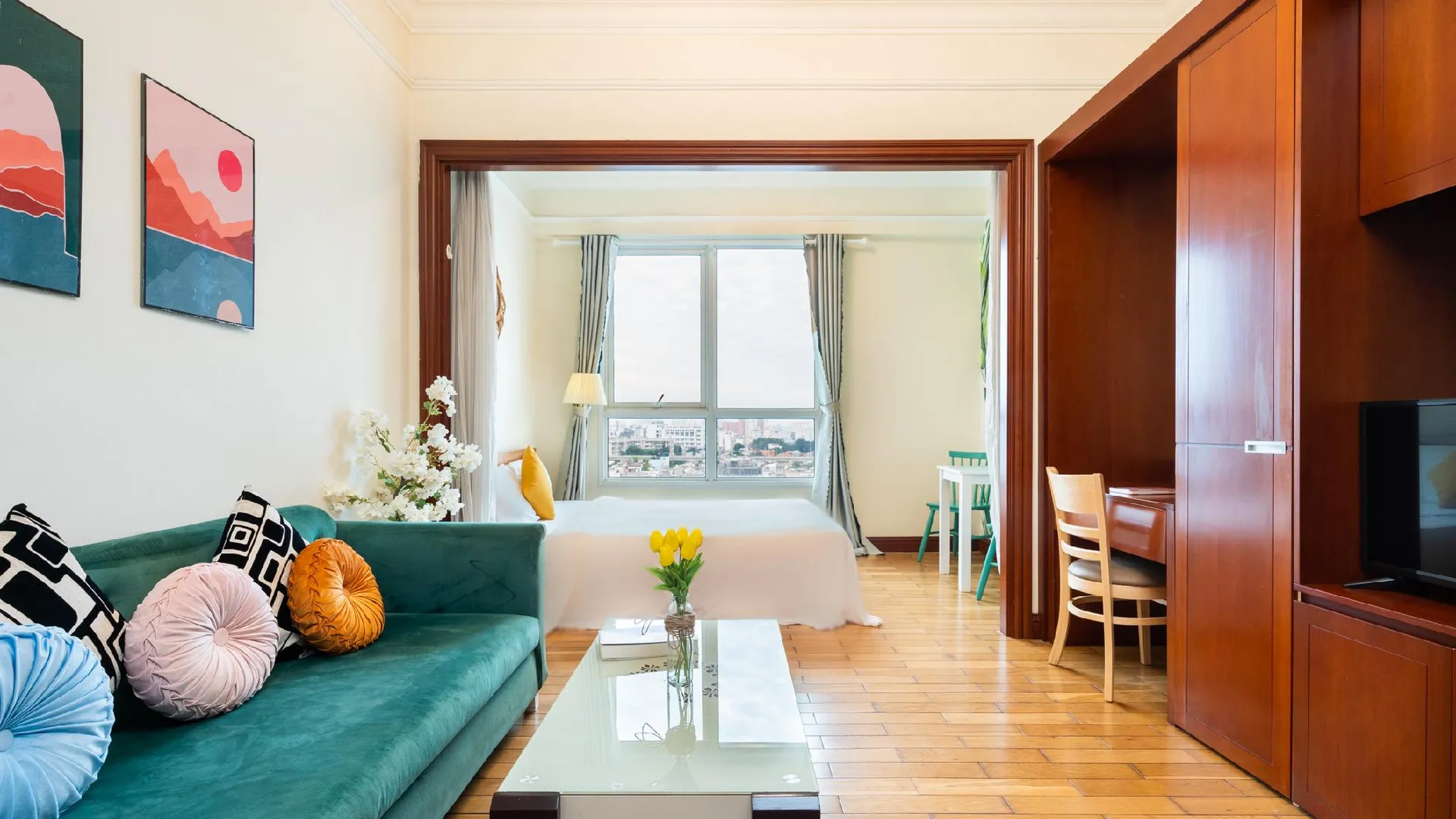 호치민 빈탄의 스튜디오 아파트먼트 (38m², 프라이빗 욕실 1개) 4성급 싱글룸 객실