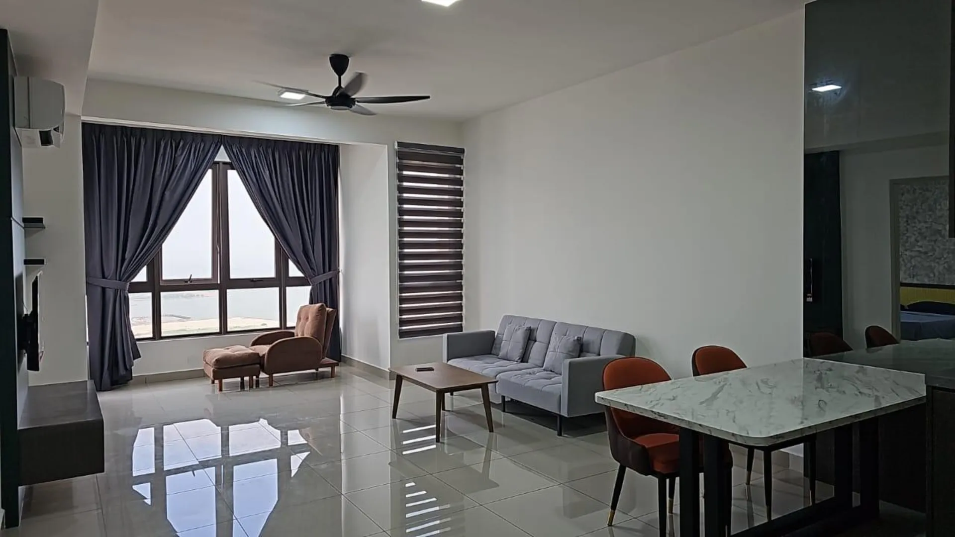 말라카 말라카 시내의 아파트먼트 (68m², 침실 1개, 프라이빗 욕실 1개) 2성급 싱글룸 스위트룸