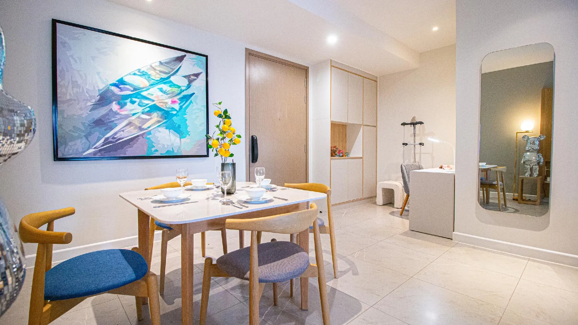 호치민 4군의 아파트먼트 (85m², 침실 2개, 프라이빗 욕실 2개) 5성급 싱글룸 부대시설