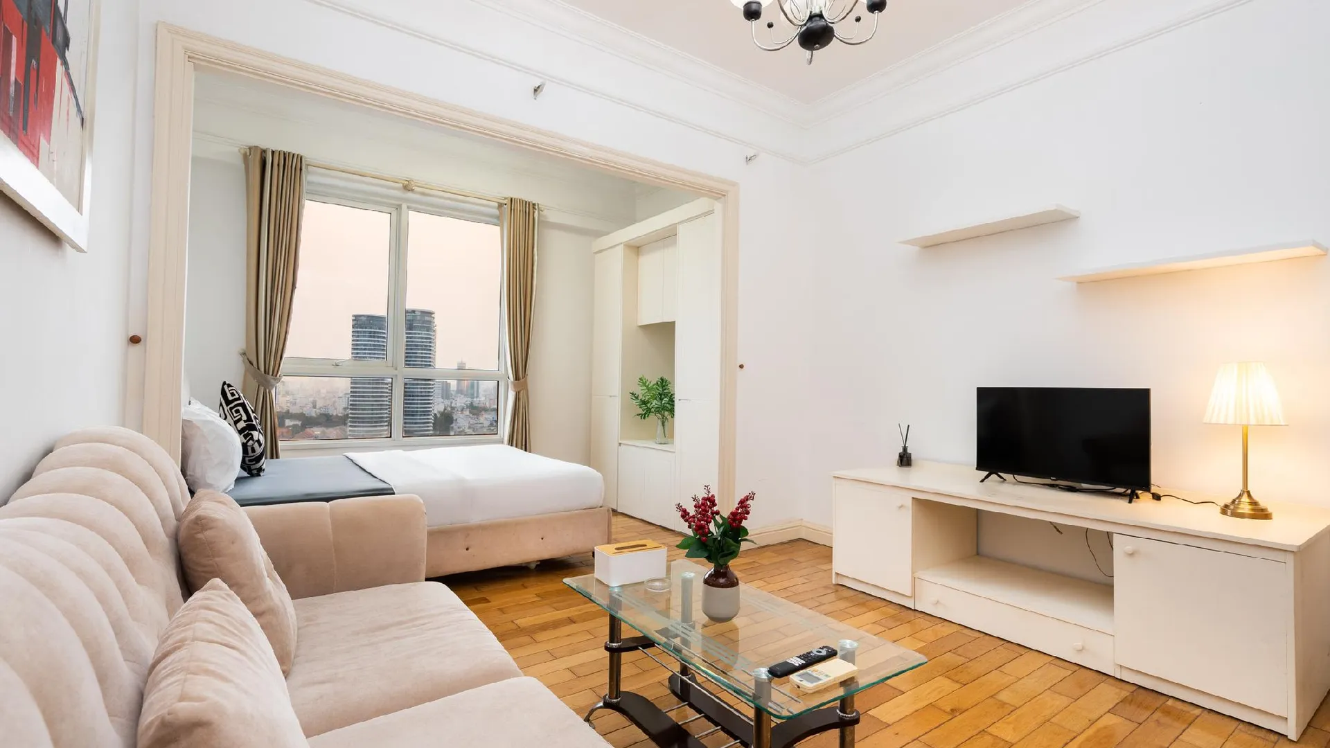 호치민 빈탄의 아파트먼트 (40m², 침실 1개, 프라이빗 욕실 1개) 4성급 싱글룸 스위트룸