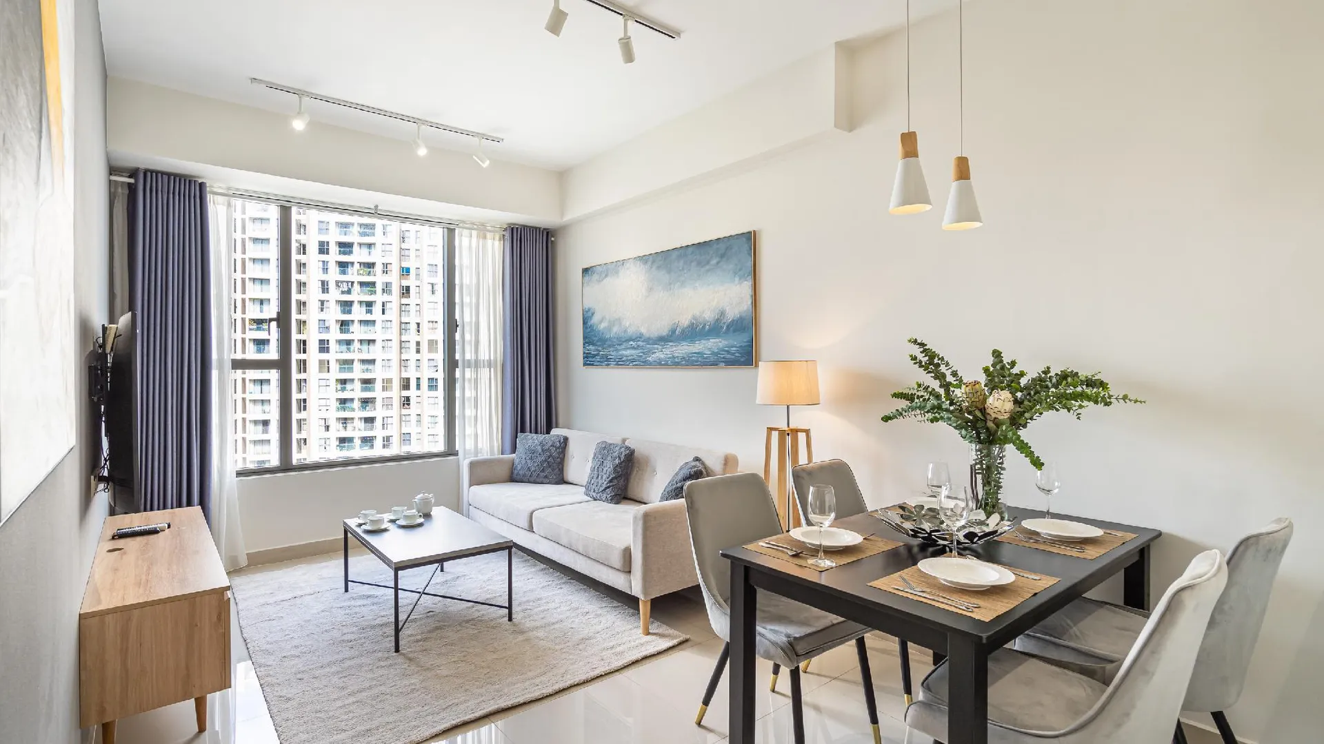 호치민 1군의 아파트먼트 (78m², 침실 2개, 프라이빗 욕실 2개) 3성급 싱글룸 로비