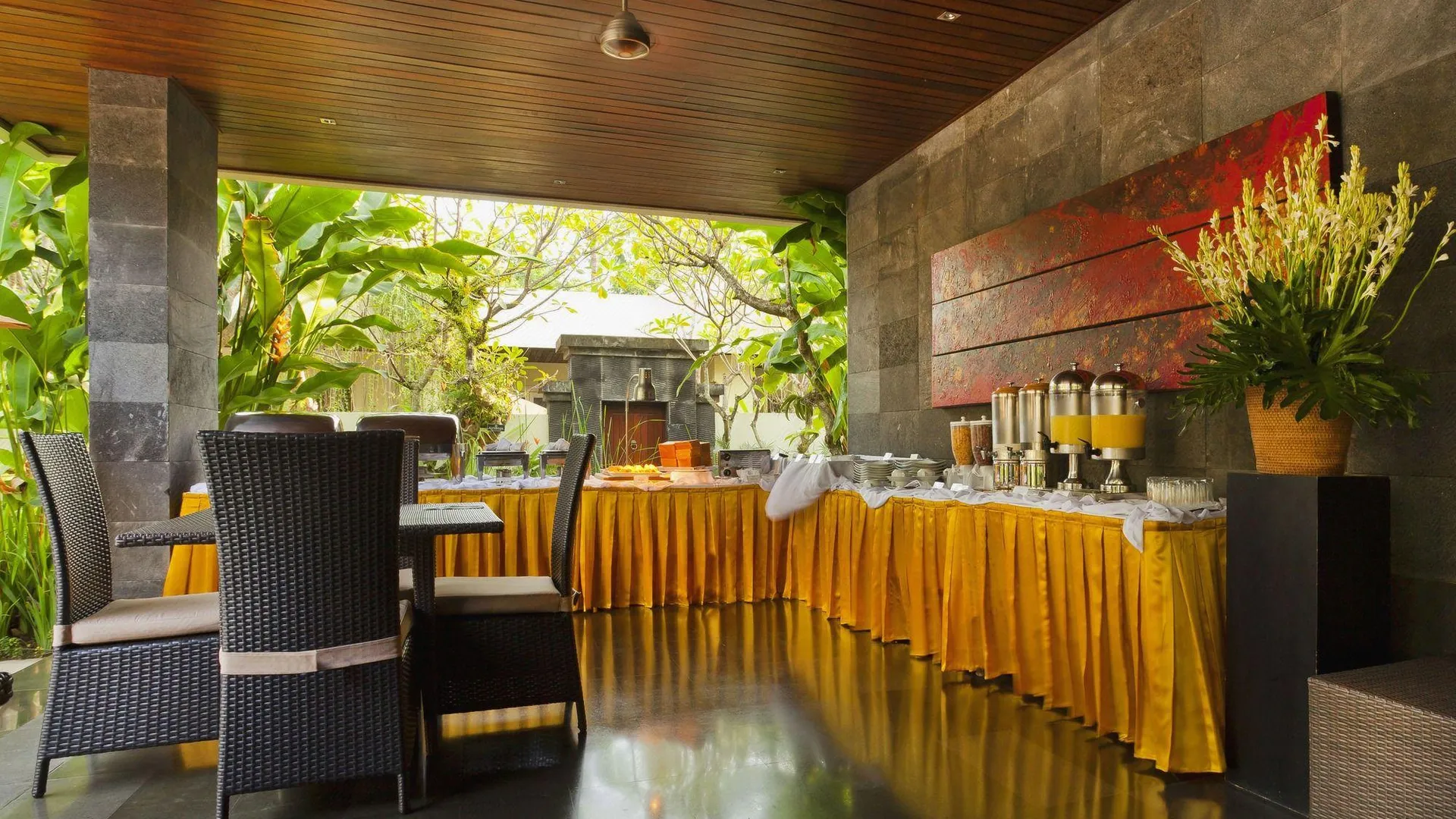 발리 선 아일랜드 부티크 빌라 앤 스파 스미냑 4성급 호텔 레스토랑