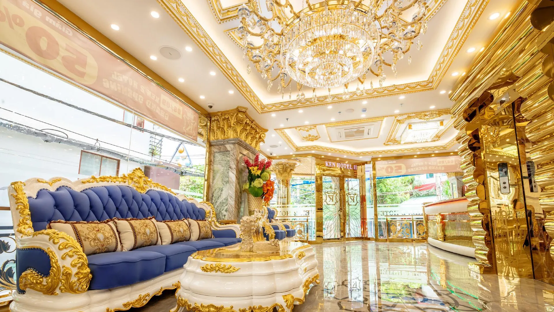 호치민 7s 켄 럭셔리 사이공 3성급 호텔 로비