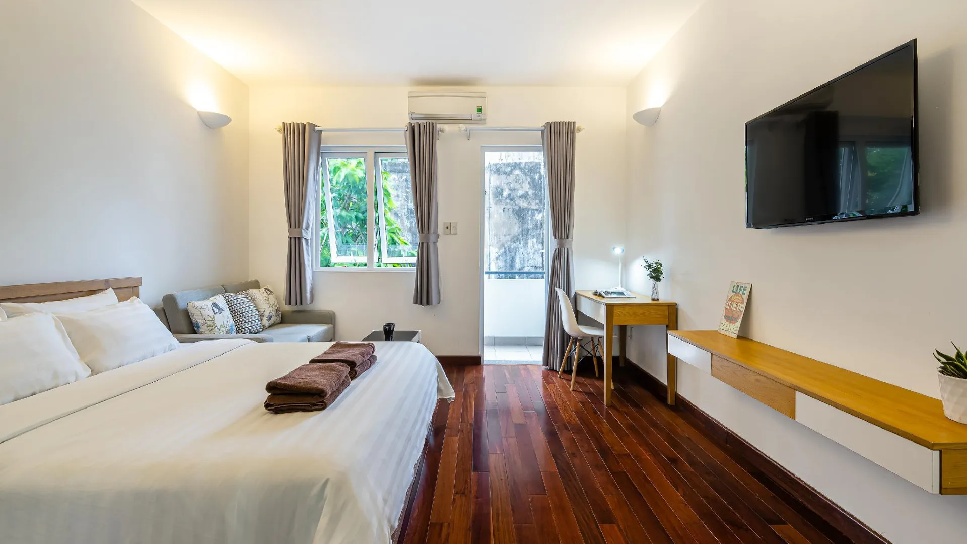 호치민 사이공 원 서비스 아파트먼트 3성급 호텔 객실