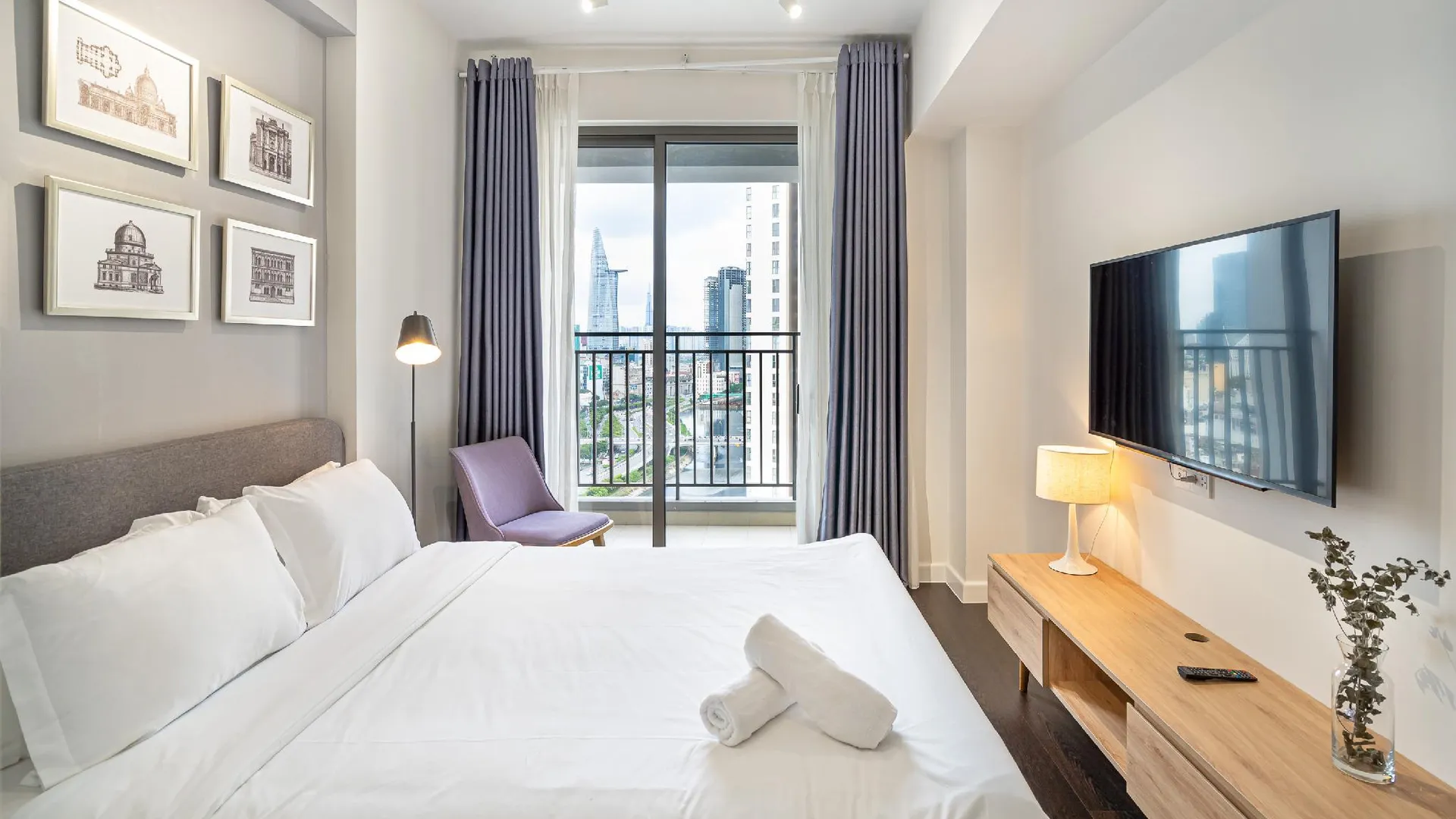 호치민 1군의 아파트먼트 (78m², 침실 2개, 프라이빗 욕실 2개) 3성급 싱글룸 스위트룸