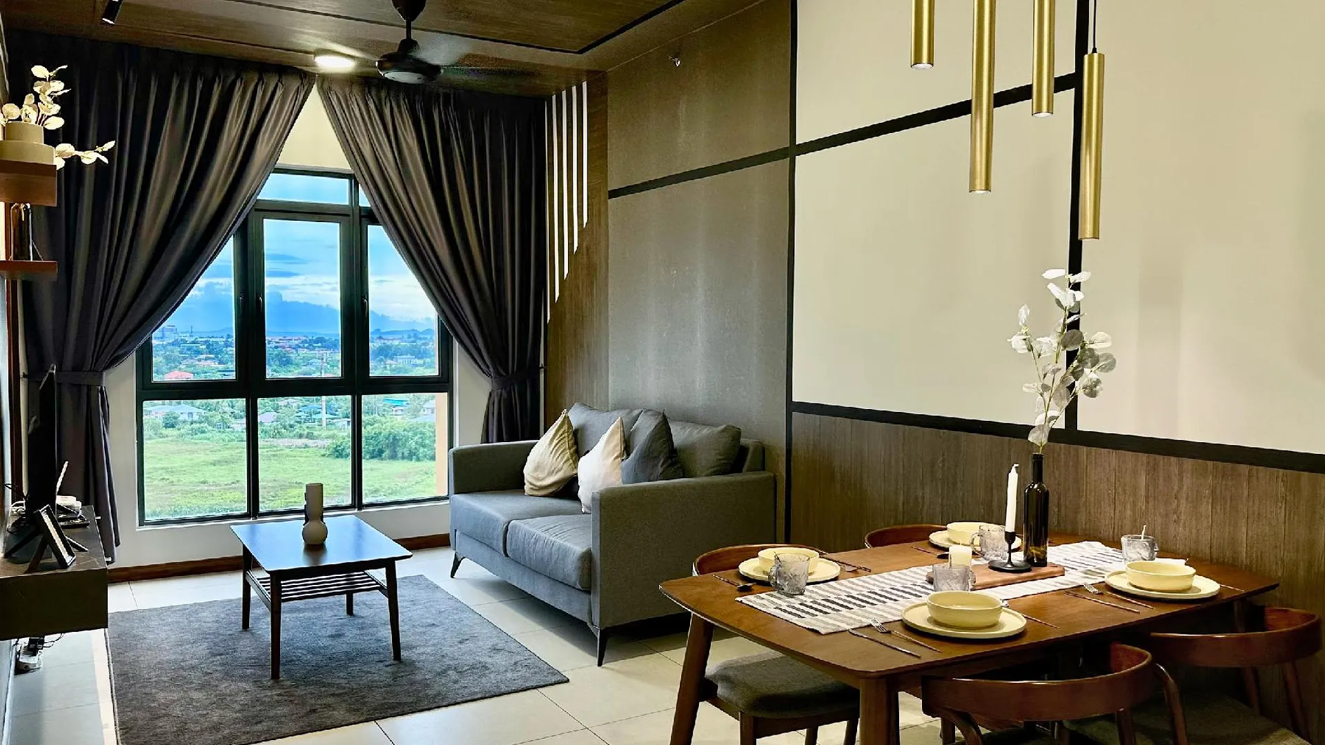 코타키나발루 크파얀의 아파트먼트 (726m², 침실 2개, 프라이빗 욕실 2개) 3성급 싱글룸 수영장