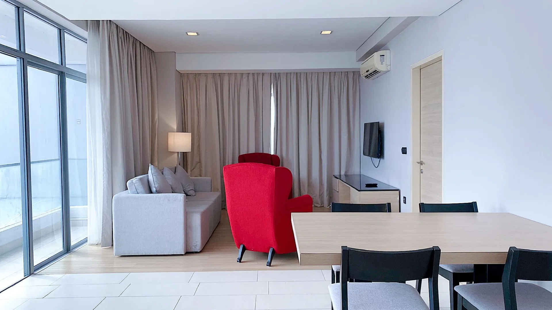 말라카 말라카 시내의 아파트먼트 (63m², 침실 1개, 프라이빗 욕실 1개) 3성급 싱글룸 레스토랑