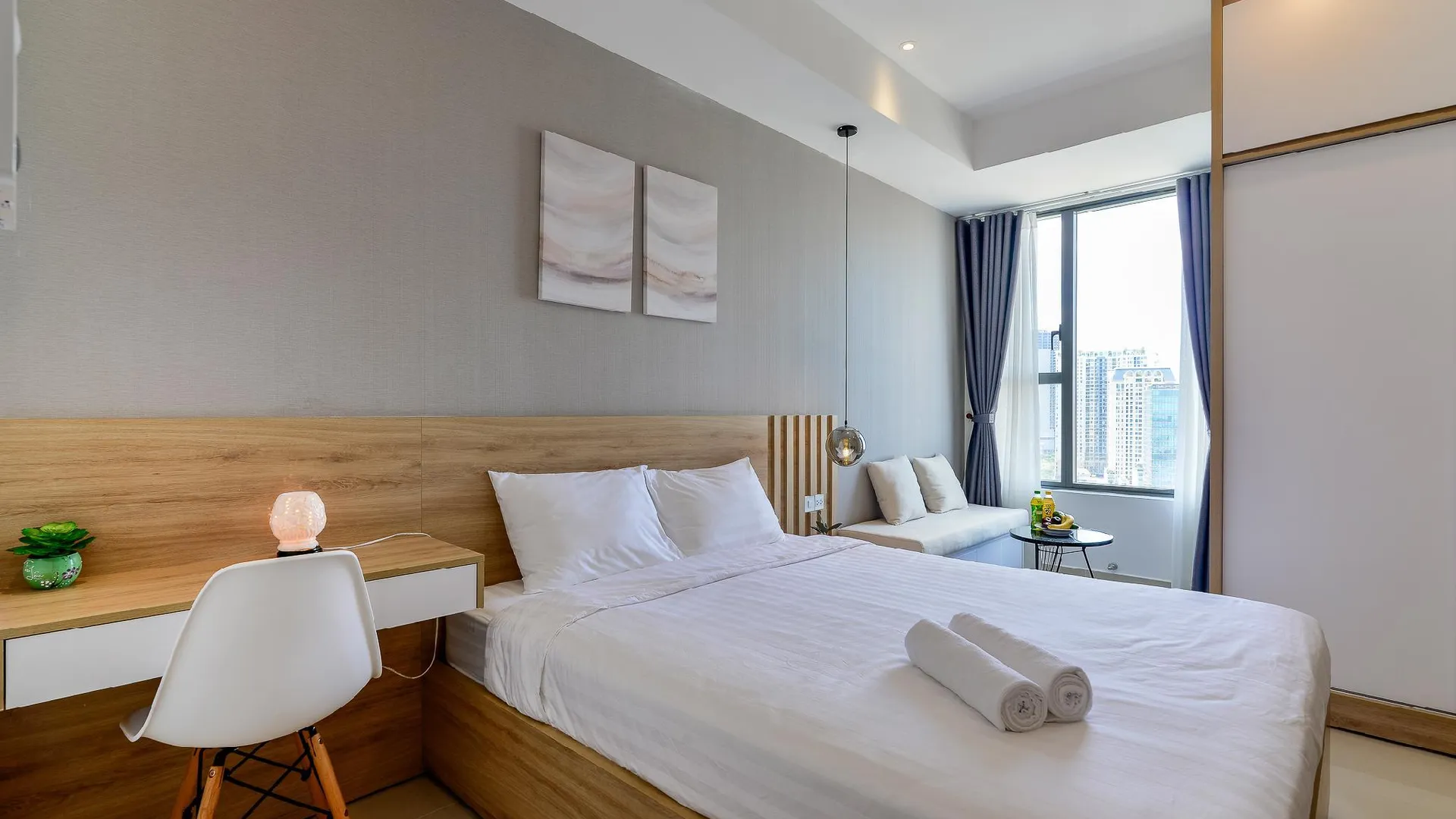 호치민 1군의 스튜디오 아파트먼트 (42m², 프라이빗 욕실 1개) 5성급 싱글룸 스위트룸