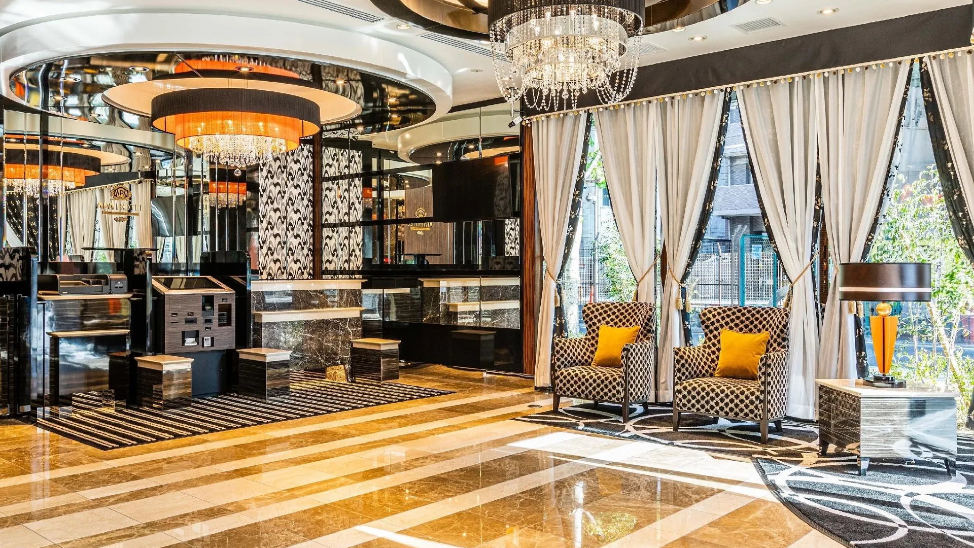 오사카 APA 호텔 난바 미나미 에비스초 에키 신세카이 3성급 호텔 로비